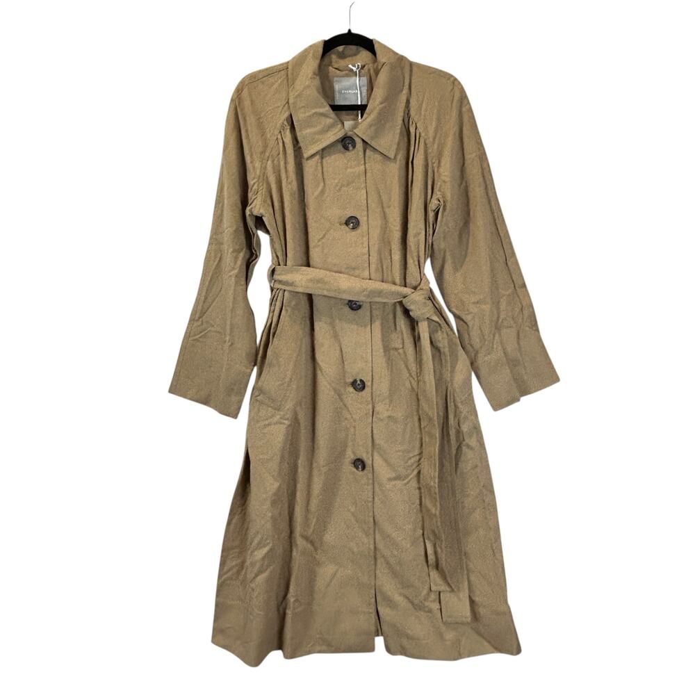 Everlane The Gathered Drape Trench Coat Belted Ash Brown Women Small NWD Classic - Picture 4 of 14